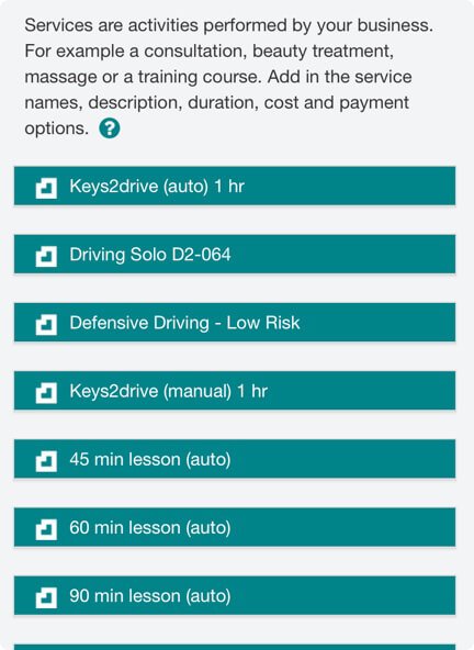 Configuring your online booking system